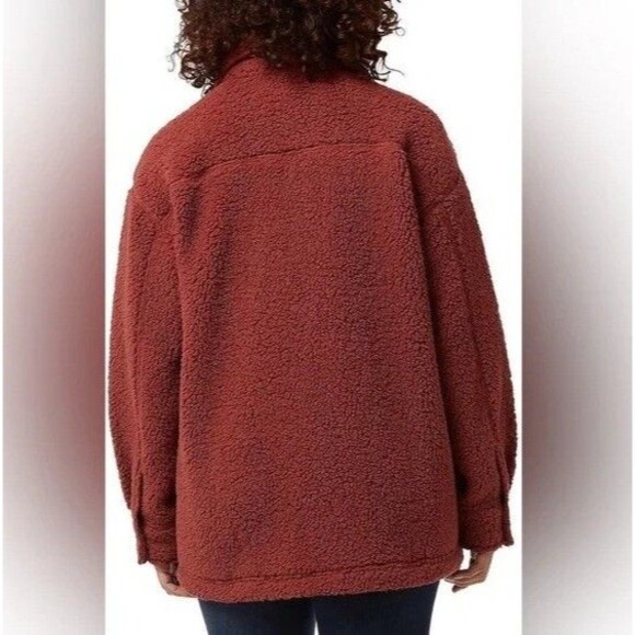32 Degrees Ladies' Sherpa Shirt Jacket Shacket Red Wood XL/XXL NWT - Picture 3 of 4